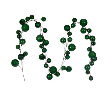 10' Green Ball Ornament Garland