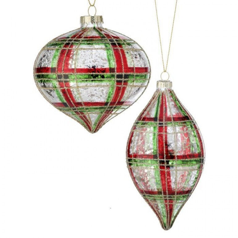 Traditional Plaid Ornaments (Set of 2)