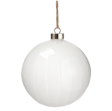 4.75" White Glass Ball Ornament