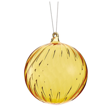 4" Amber Glass Ball Ornament