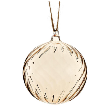 4" Light Brown Glass Ball Ornament