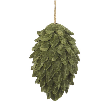 5' Green Paper Finial Pinecone Ornament