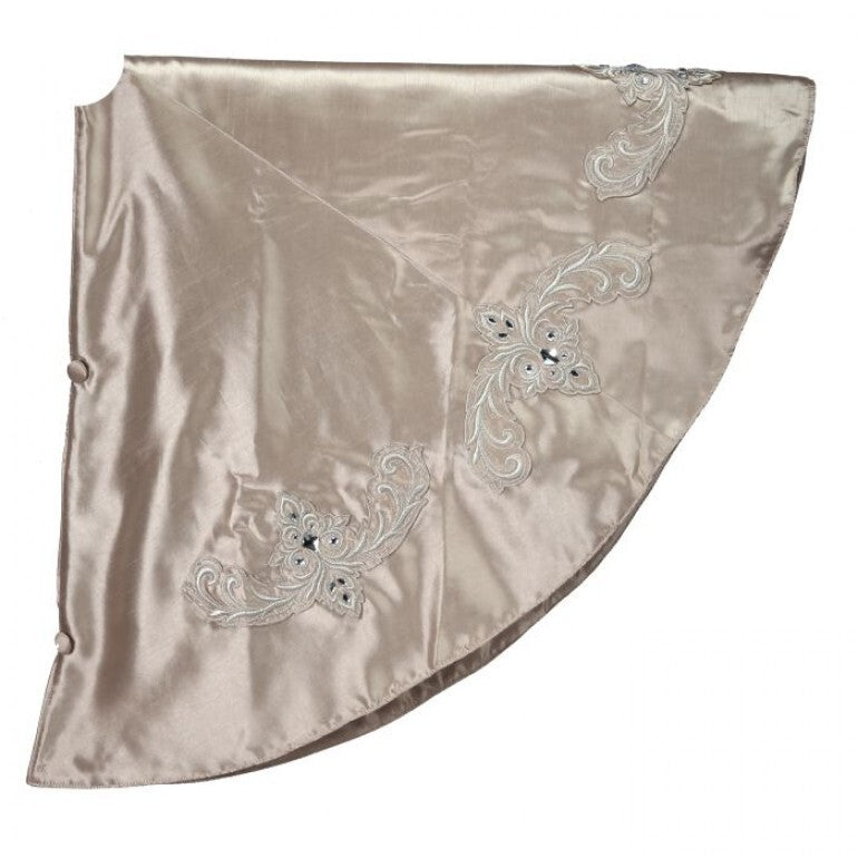 64" Taupe Dupion Tree Skirt