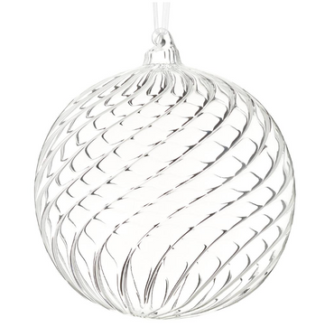 6" Clear Glass Ornament