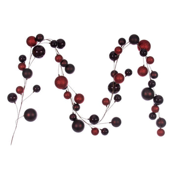 10' Burgundy Ball Ornament Garland