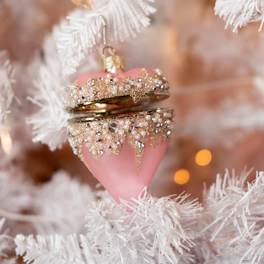 Pink Heart Locket Ornament