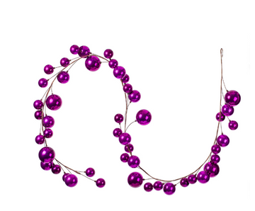 10' Fucshia Ornament Garland