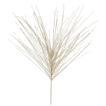 24" Champagne Glittered Needle Pine Spray