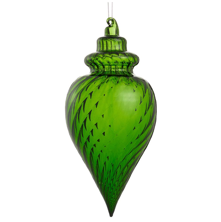 8.5" Green Glass Final Ornament