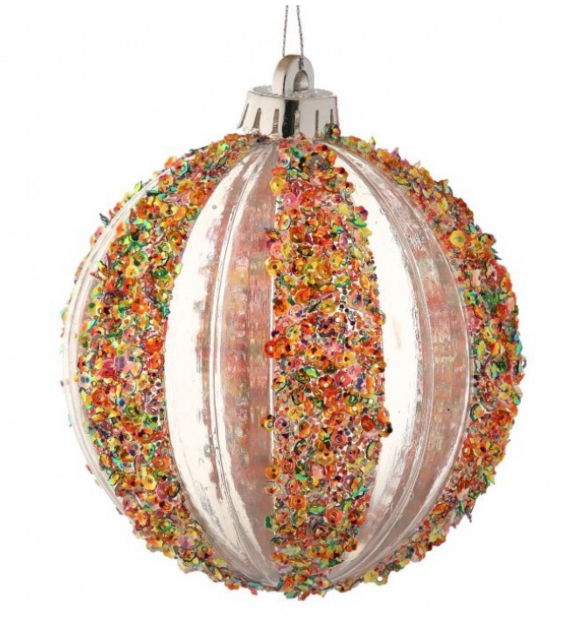 120MM Candy Striped Ball Ornament (box of 3)