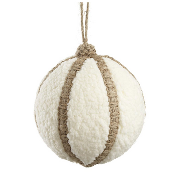 5" Beige Fleece Yarn Ball Ornament