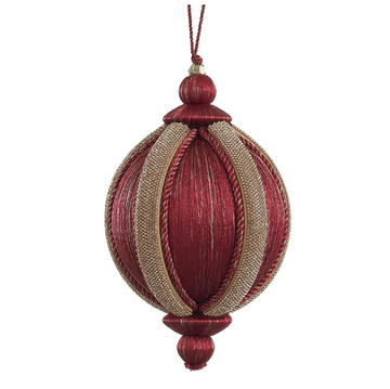 4" Burgundy Sparkle Yarn Ball Ornament