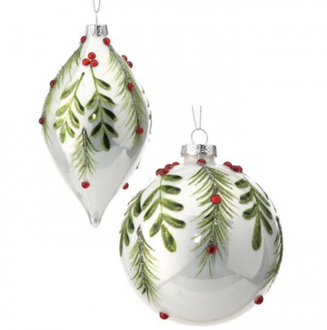 4-6" Mistletoe Final and Ball Ornament (Set of 2)