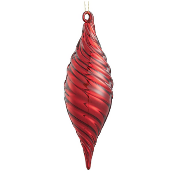 7" Red Glass Finial Ornament