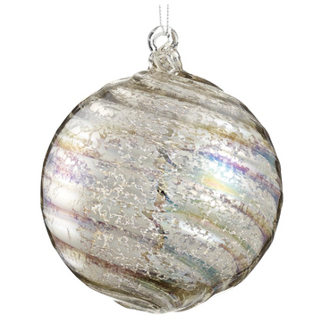 4.75" Silver Iridescent Ball Ornament