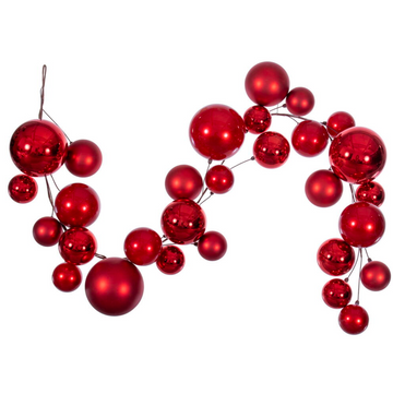 6' Red Ball Oranment Garland