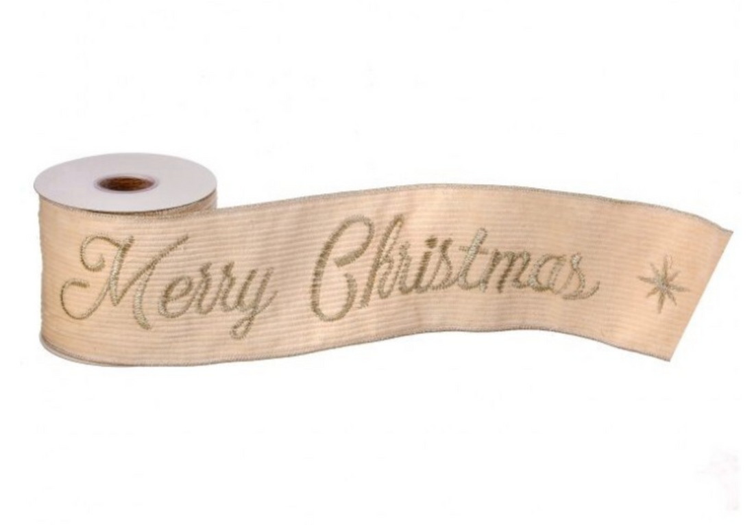 4" Corduroy Merry Christmas Ribbon