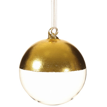 4” Gold Dipped Glass Ball Ornament