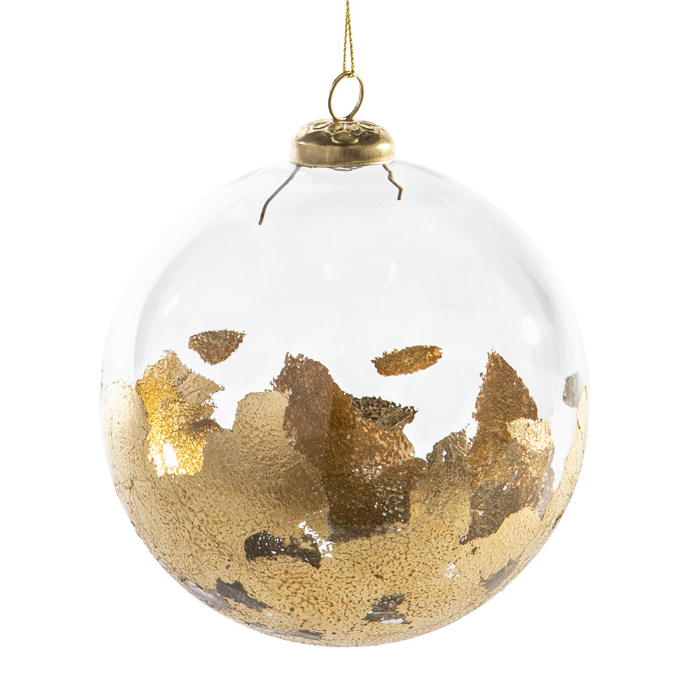 4.75” Gold Confetti Glass Ball Ornament – Noel Decor