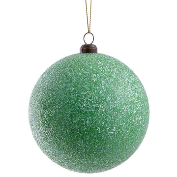 4” Green Glitter Plastic Ball Ornament