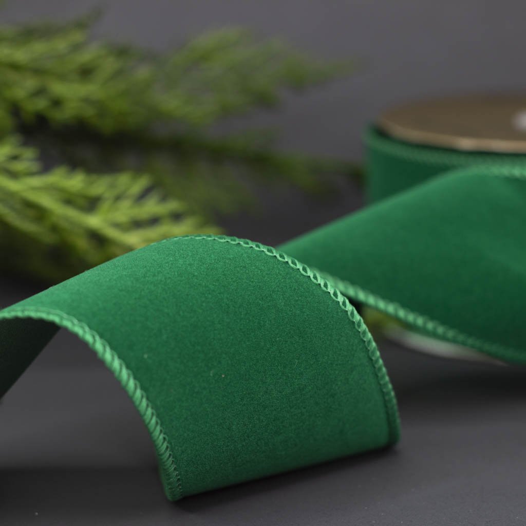 2.5" Emerald Green Velvet Ribbon