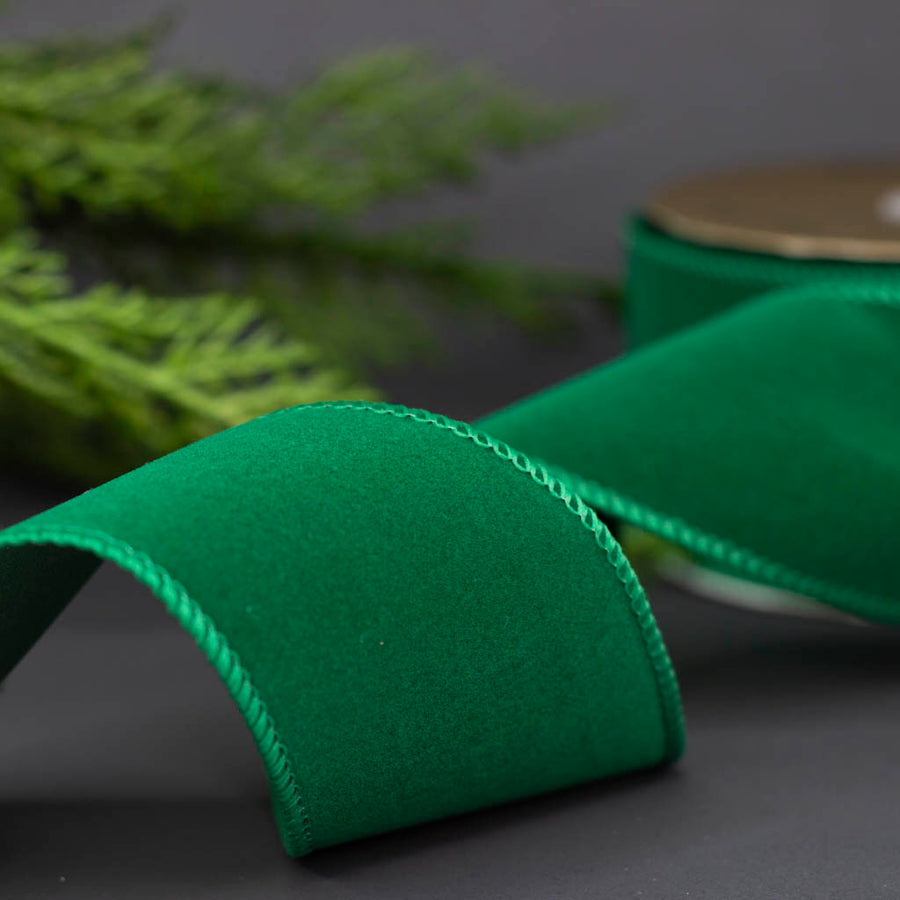 2.5" Emerald Green Velvet Ribbon