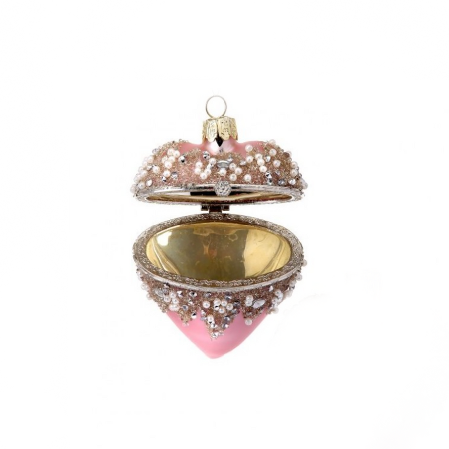 Pink Heart Locket Ornament