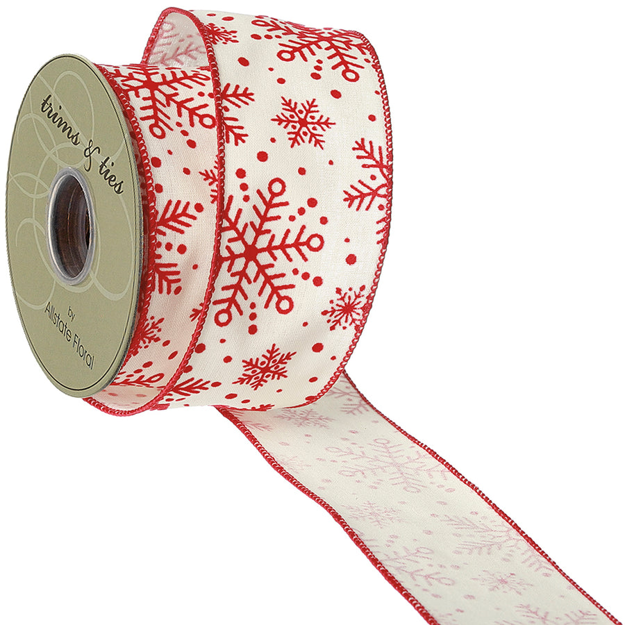 2.5” Red Snowflake Ribbon